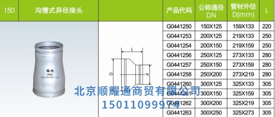 沟槽式异径接头